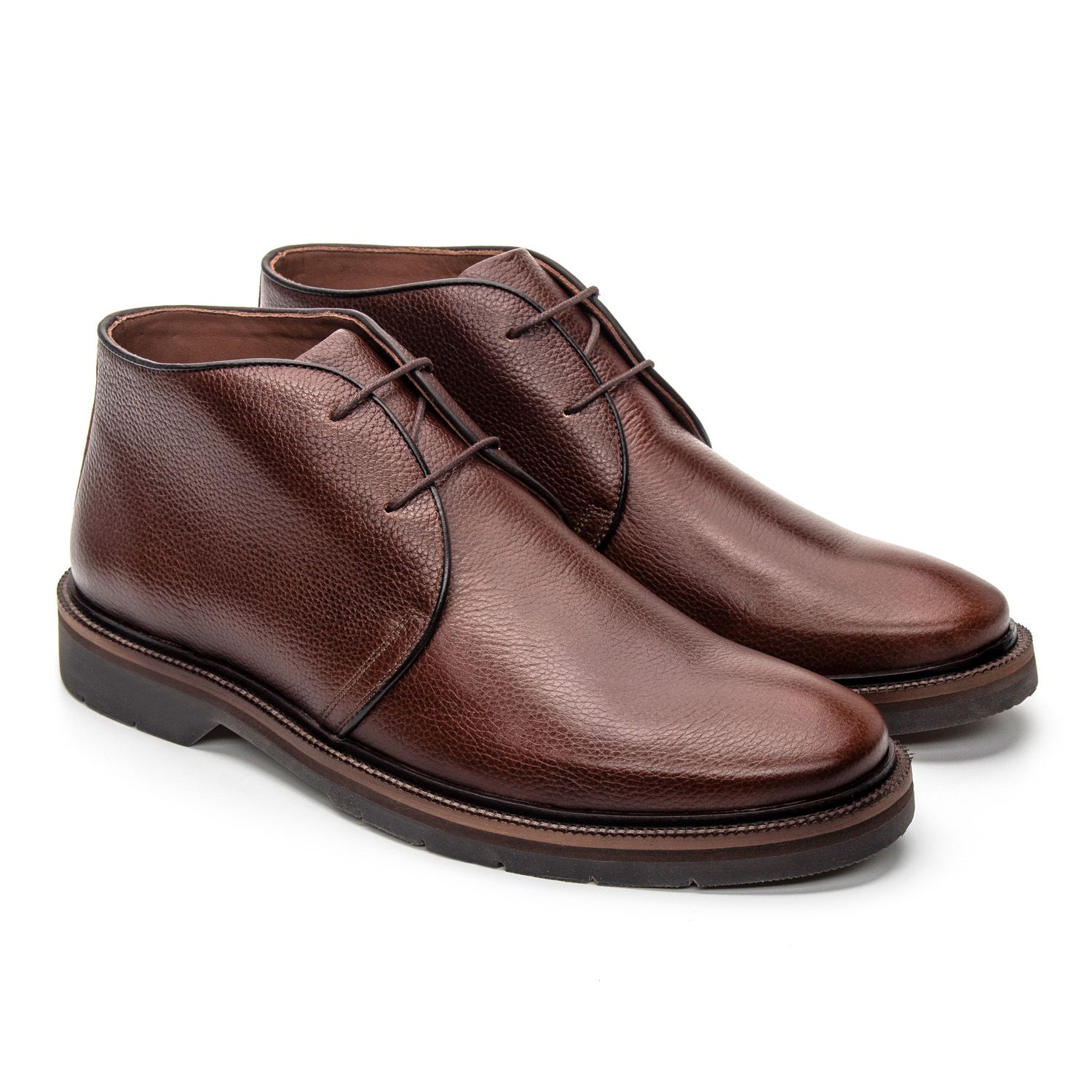 Bota Masculina Casual de Couro Chocolate | JACOMETTI