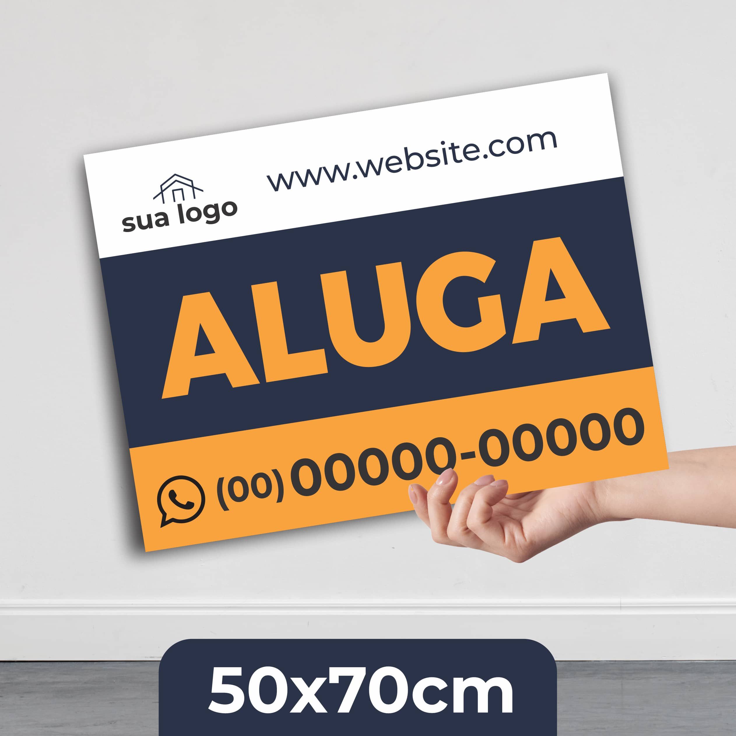 Placa aluga 50x70cm | KRadesivos