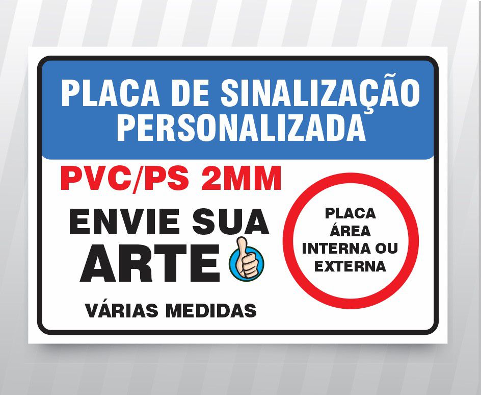 Placa de Sinalização Personalizada KRadesivos