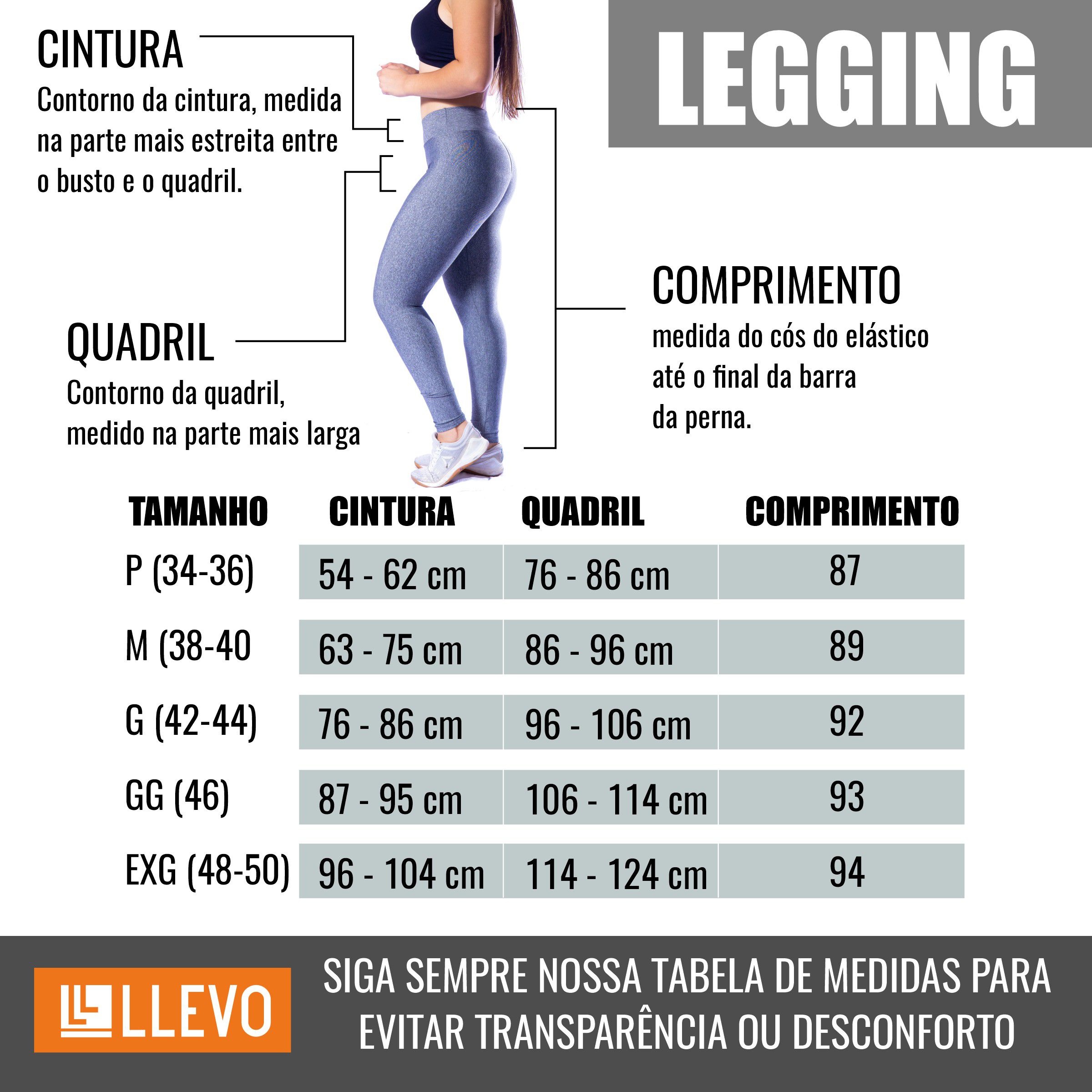 Kit 5 Calças Legging Fitness Suplex 1, Moda LLevo