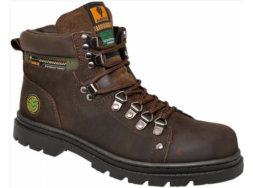 Bota bico de aço marrom top