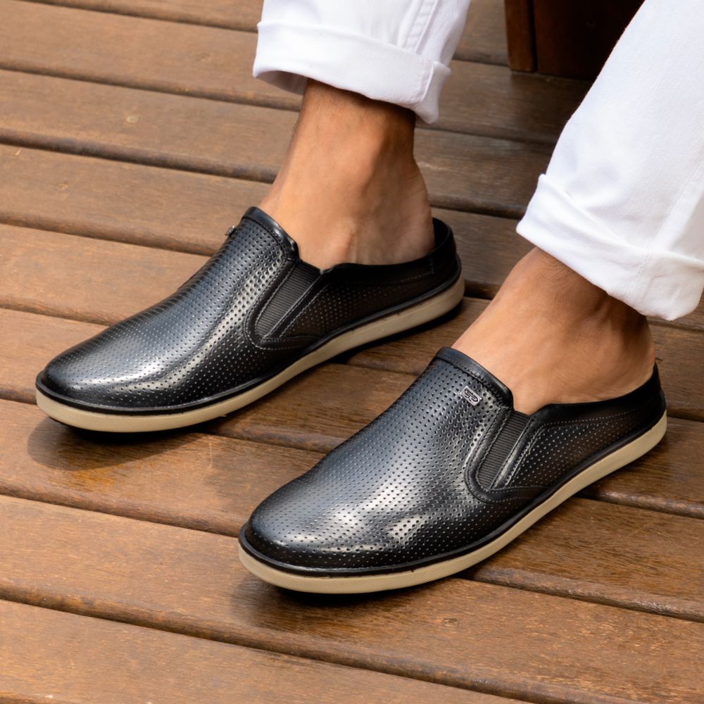 Sapatenis Casual Calprado Couro Confort Preto LOJA CALPRADO
