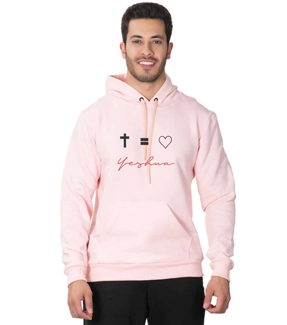 Blusa Moletom Adulto Yeshua Com Capuz E Bolso Canguru Rosa Loja do Mission rio