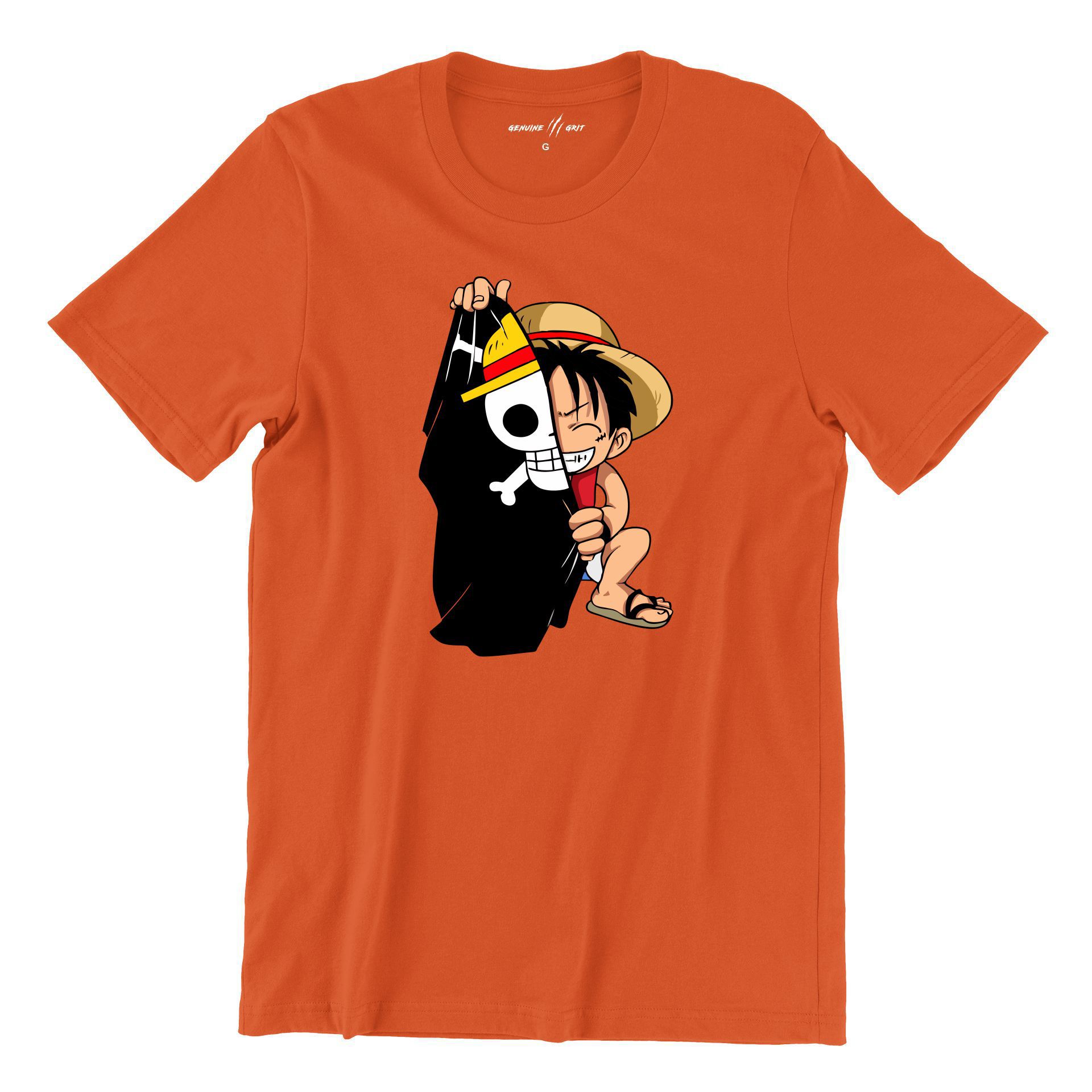 Camiseta T Shirt One Piece D Luffy Laranja Genuine Grit