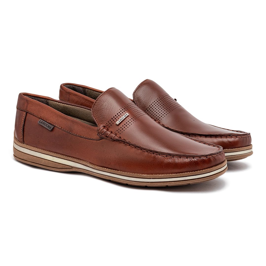 スマーフM Mocassim Masculino Laroche Arpoador em Couro - Brown | Calçados