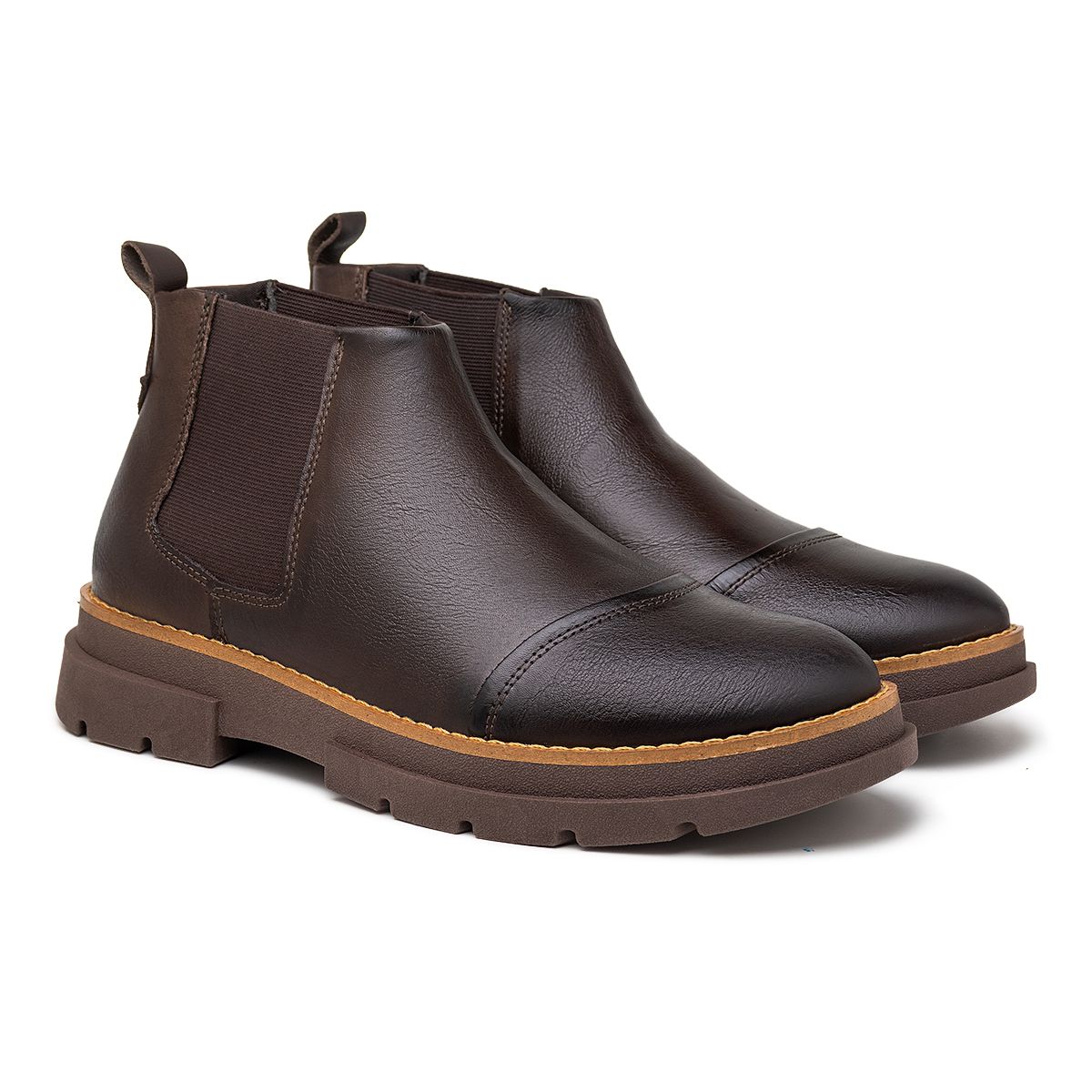 Bota Chelsea Laroche Everest em Couro - Café | Calçados Laroche