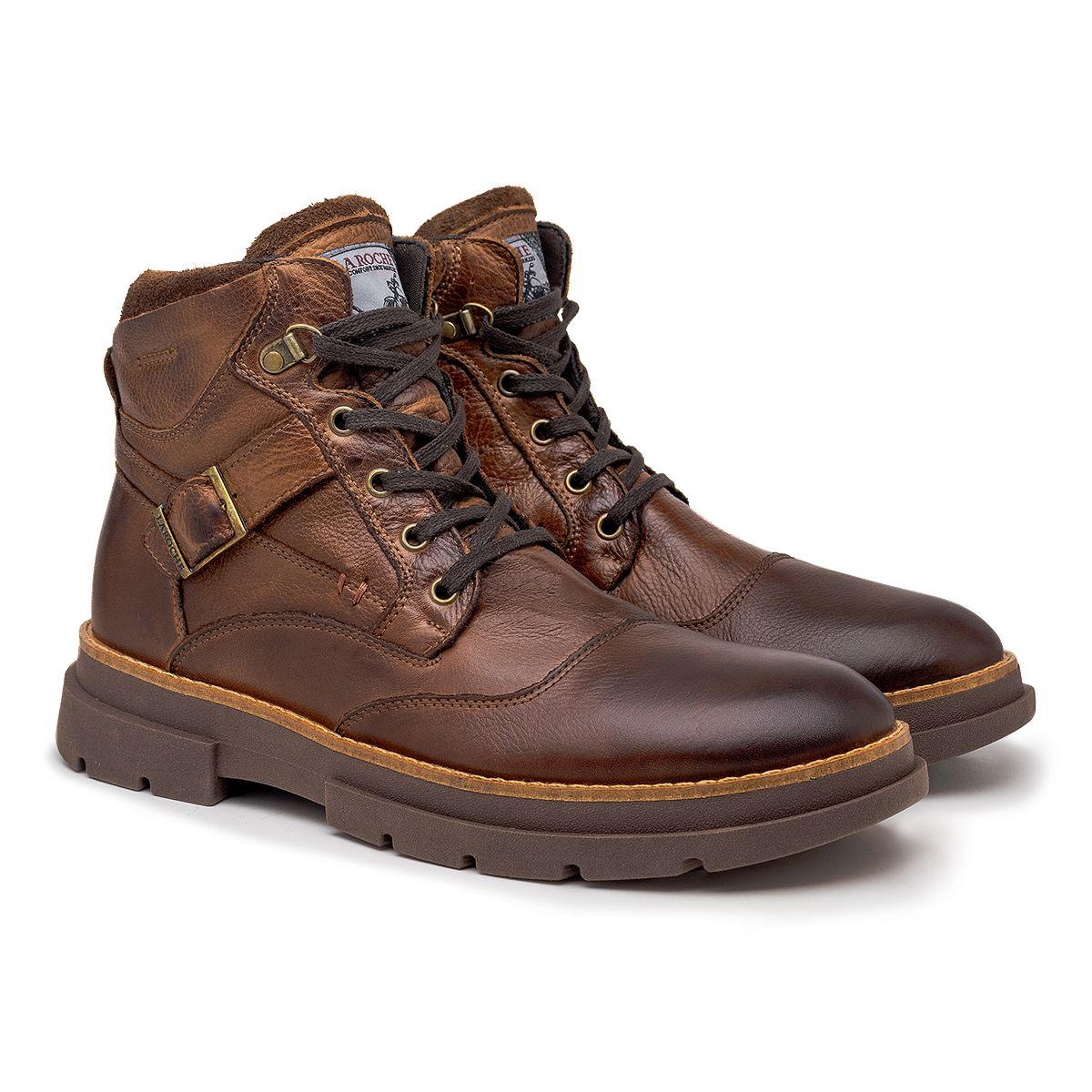 Bota Masculina Coturno Laroche Everest em Couro - Chocolate