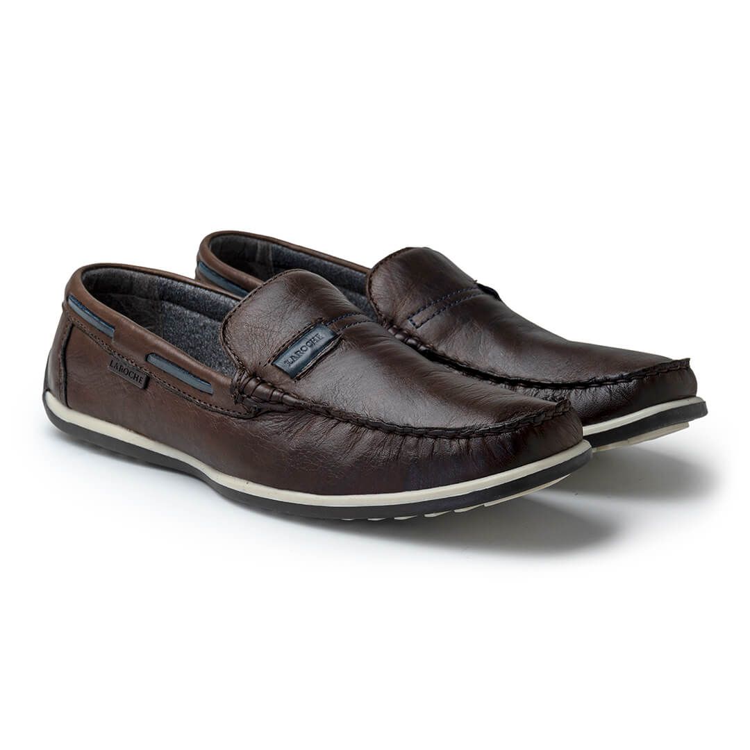 Mocassim Paraty Masculino de Couro Caf Cal ados Laroche