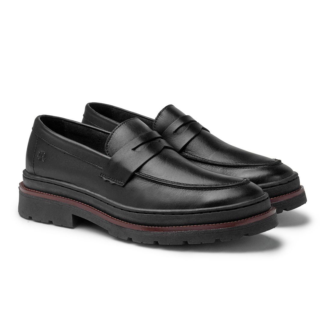Mocassim Loafer Masculino Londres em Couro - Preto | Calçados Laroche