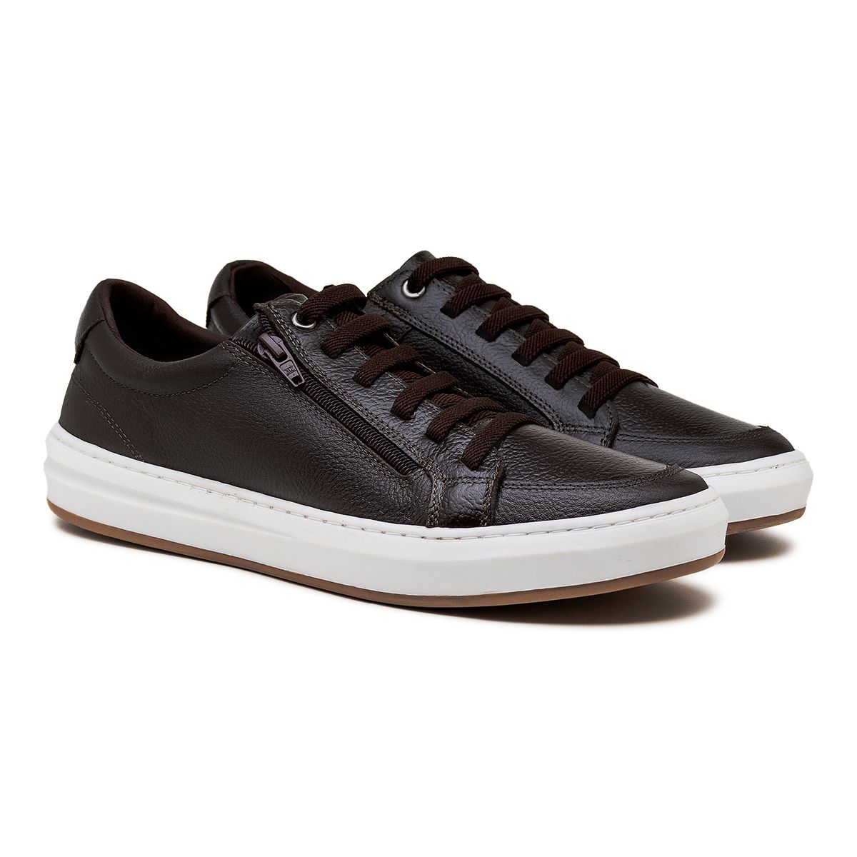 Sapatenis Masculino Street em Couro Café E L Calçados Laroche