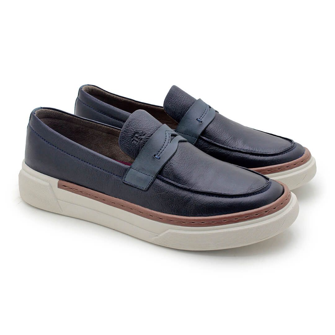 Slip On Loafer Masculino Titanium em Couro - Royal | Calçados Laroche