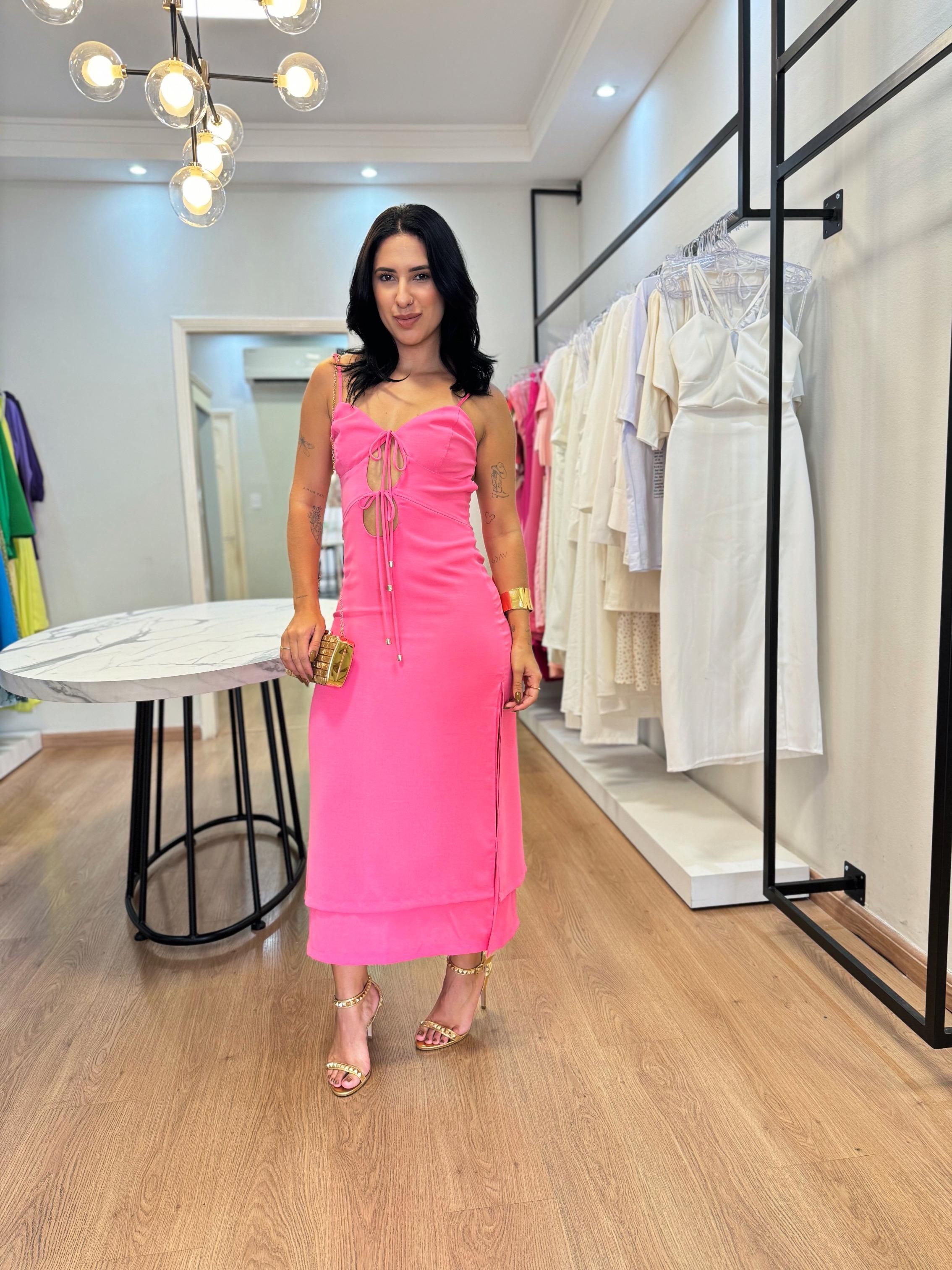 Hangar Eventos Hangar Moda Feminina Vestido Mirella Rosa Look De