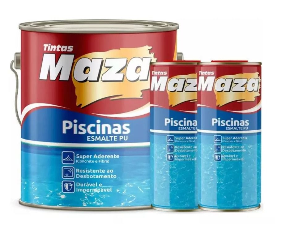 Tinta Para Pintar Piscina de Fibra Azul Kit Maza 4,5 Litros | Luidar Tintas