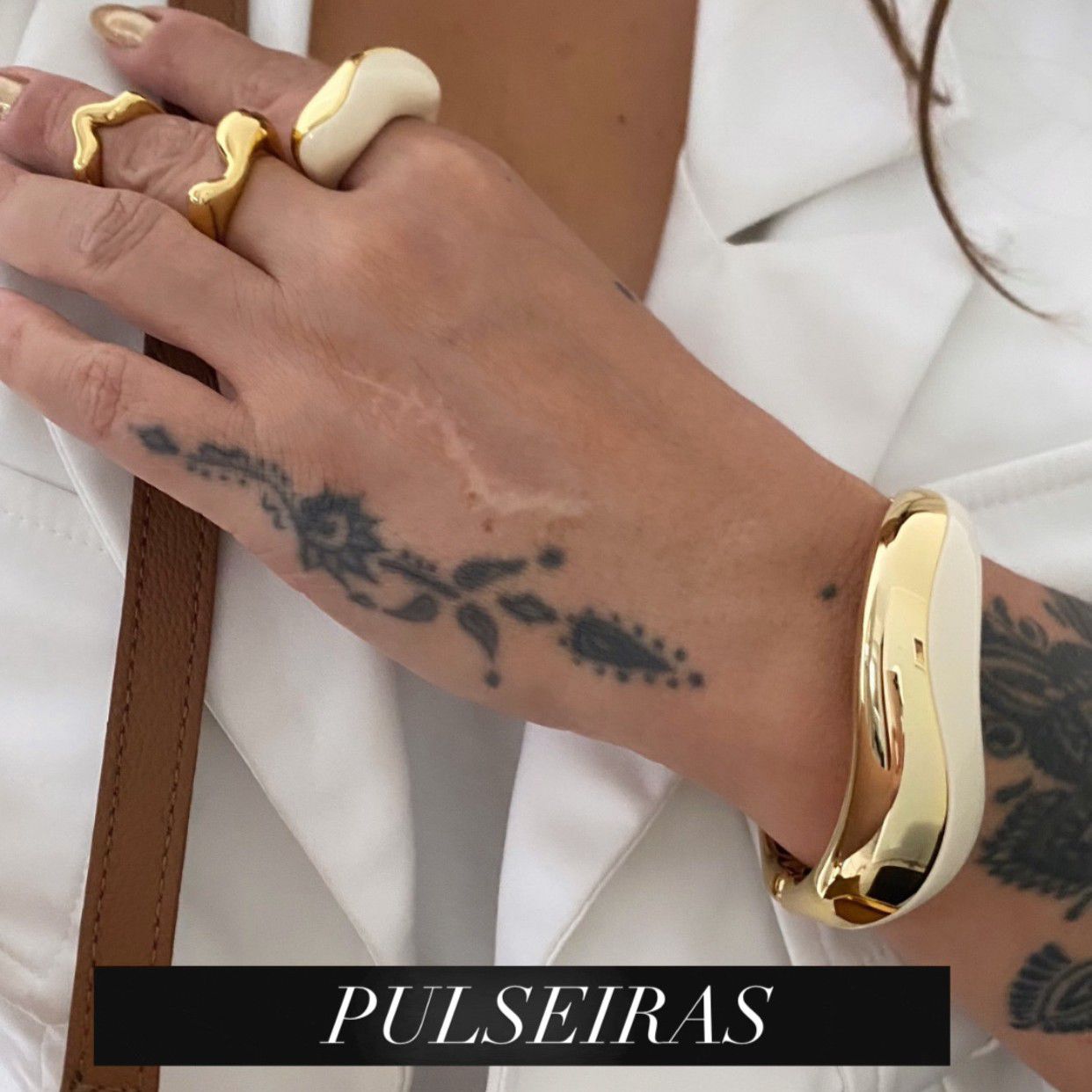 Bracelete ondas marfim