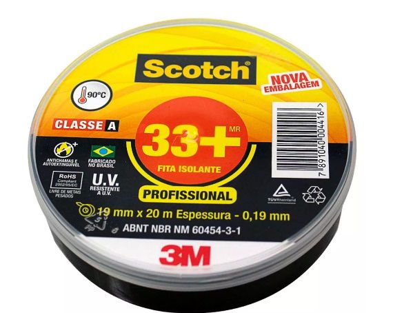 Fita Isolante 3m 33+ 19mm x 20m - 3M