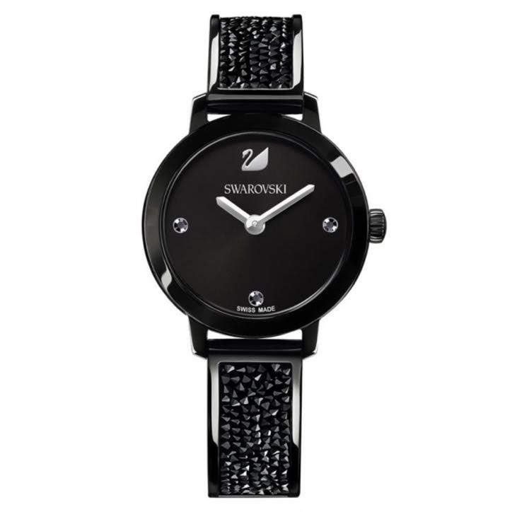 高級感 Relógio Swarovski Preto Rock Cosmic Feminino 時計