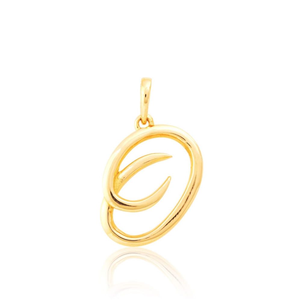 Pingente de Letra O de Ouro 18K Feminino Copia