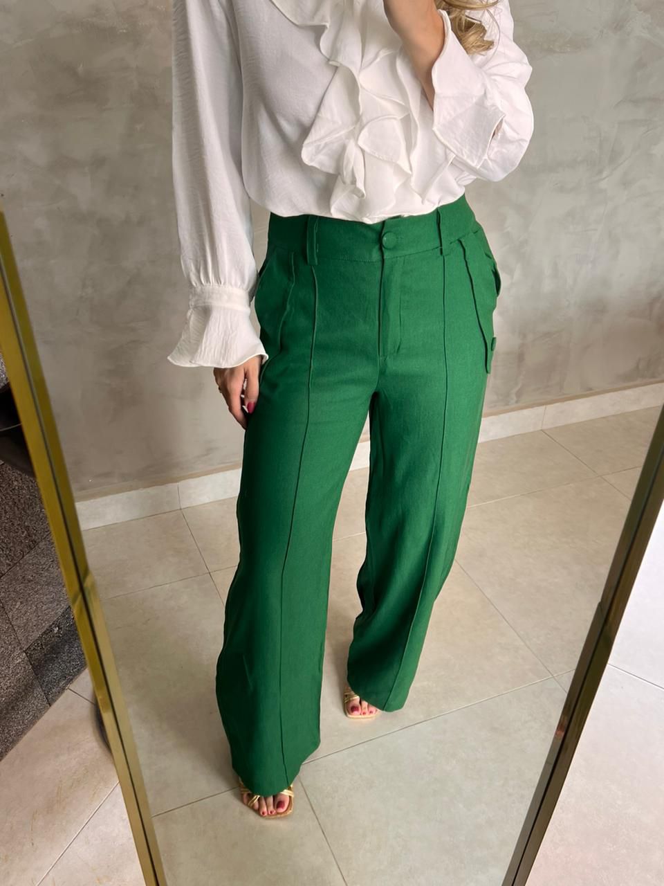 Pantalona de Linho Verde