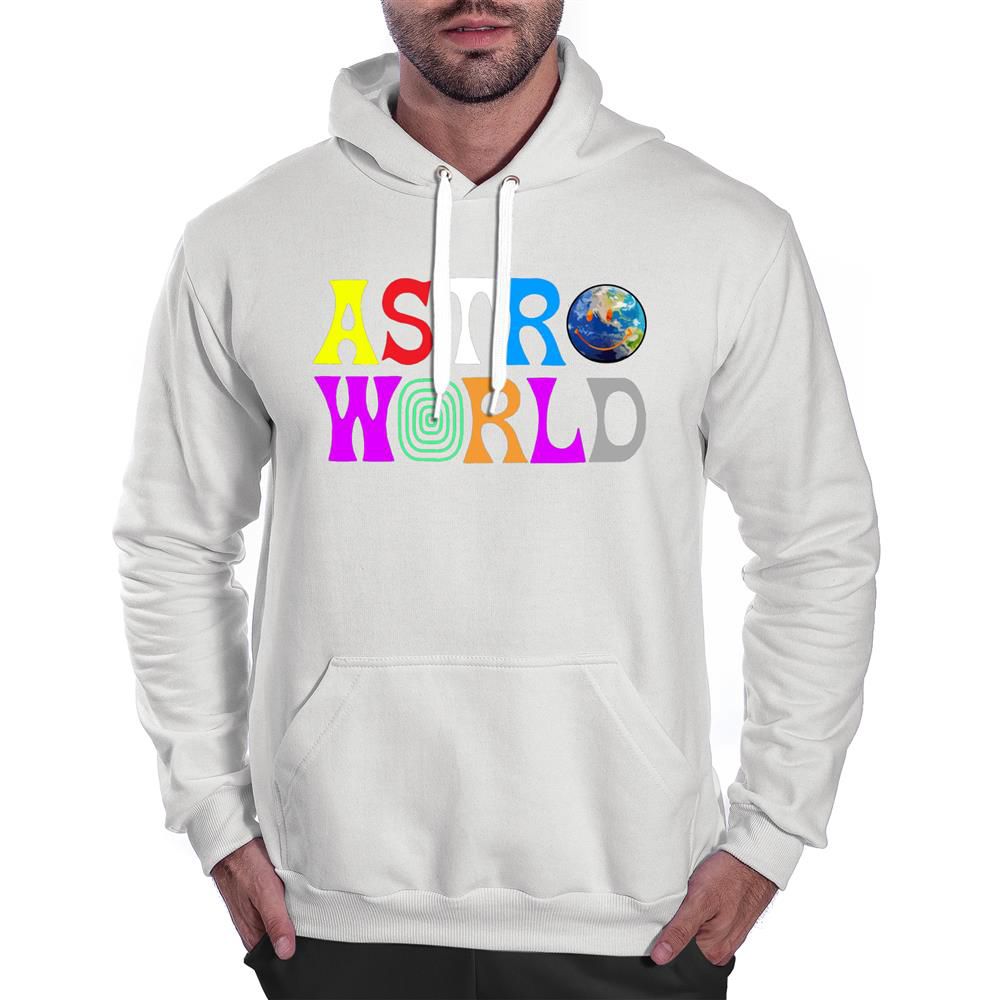 Moletom Astro World Masculino Canguru Branco Benellys Loja Oficial