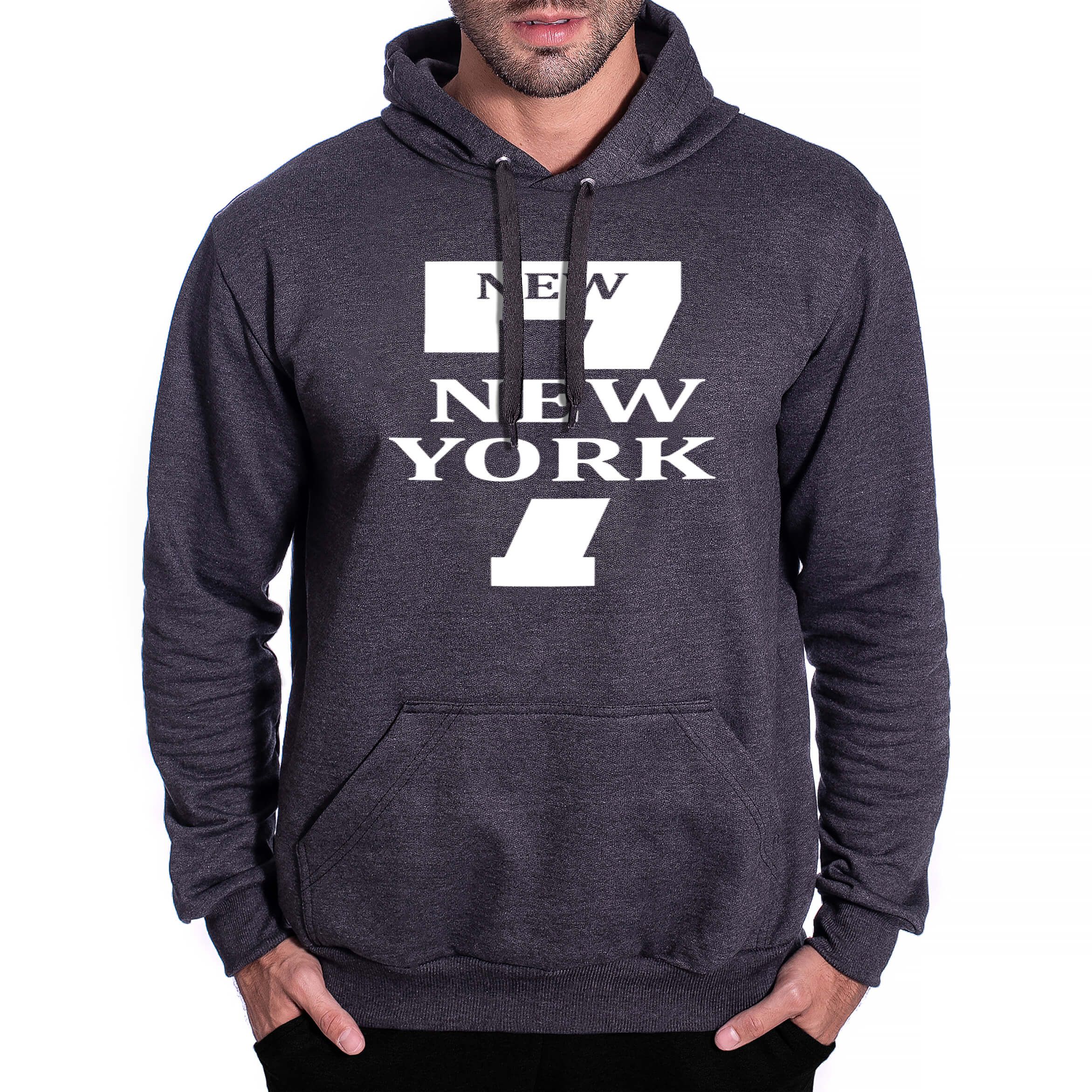 SWEATSHIRT COM CAPUZ NEW YORK - Preto