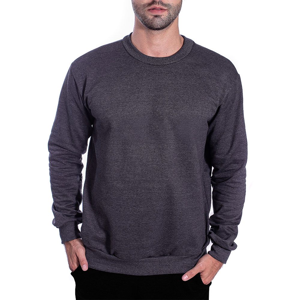 Moletom cinza masculino sales liso