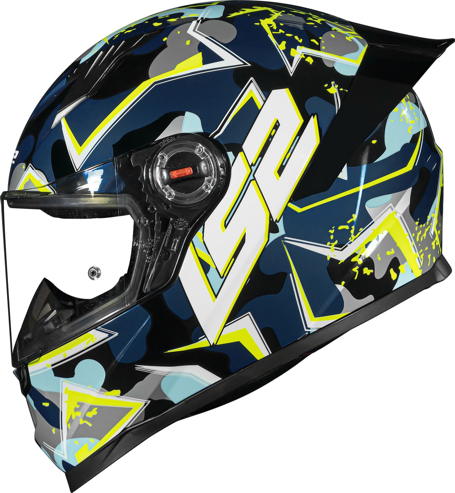 CAPACETE LS2 FF358 S CAMO AZUL AMARELO Moto One