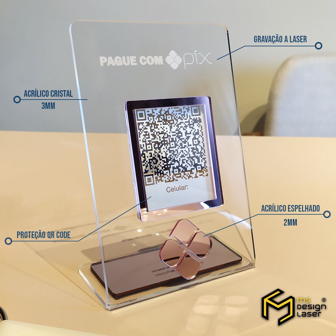 Placa QR Code PIX - MS Design Laser