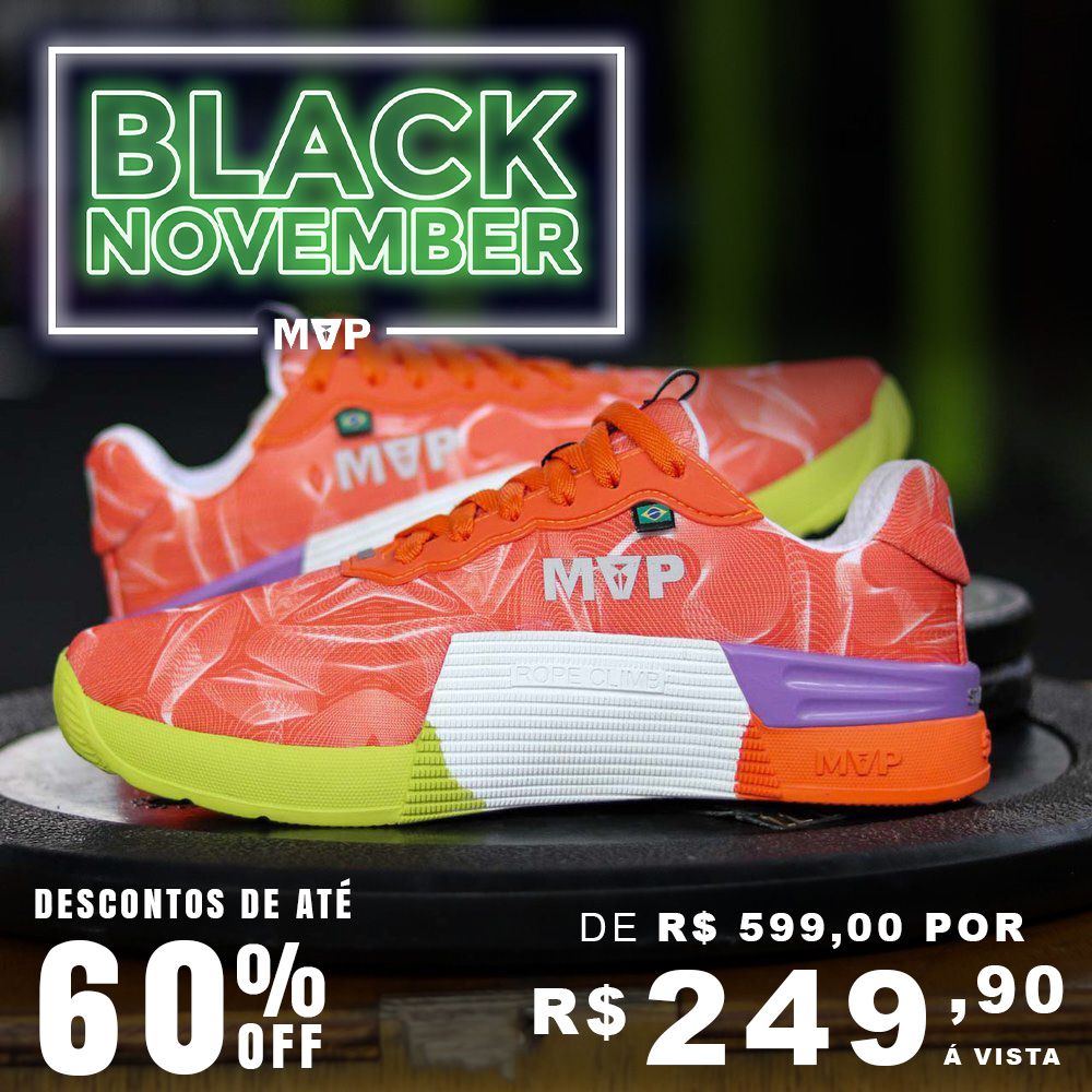 Tênis Preto para Cross 5x5 - Abstract Orange | MVP Fitness - Loja