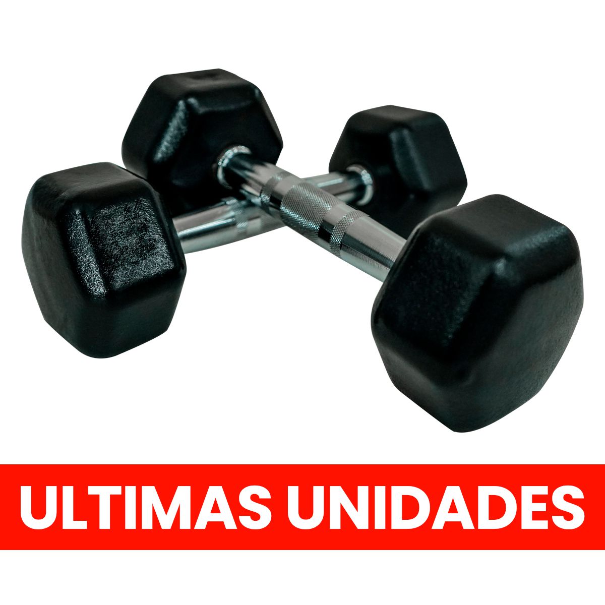 Par de Dumbbell Texturizado com Pegada Cromada 1Kg