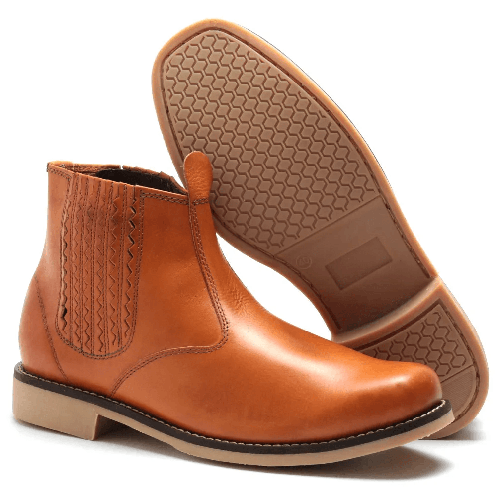 Botina Masculina Latego em Couro Whisky Nelson Butina