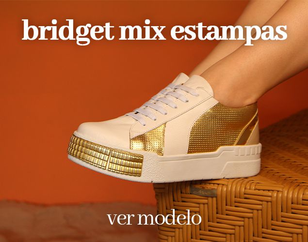 Tênis Bridget Orcade Mix Estampas Neve e Dourado