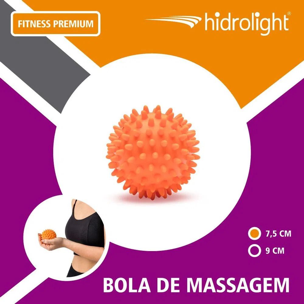 Bola de massagem c/ picos p/ mãos de 8 cm - Ref.ª MSD 2847 - Medical Plus
