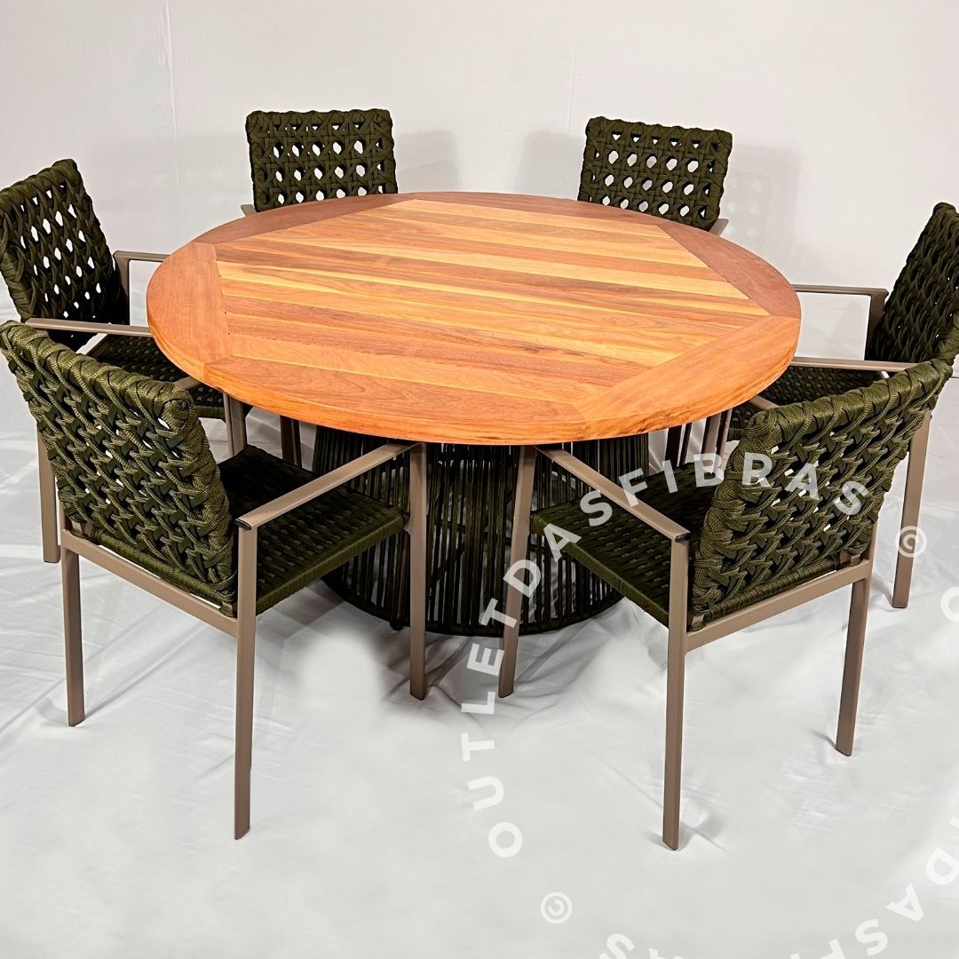 Conjunto Mesa de Jantar Retangular Duda 1,80 x 1,00 Com 6 Cadeiras Canada