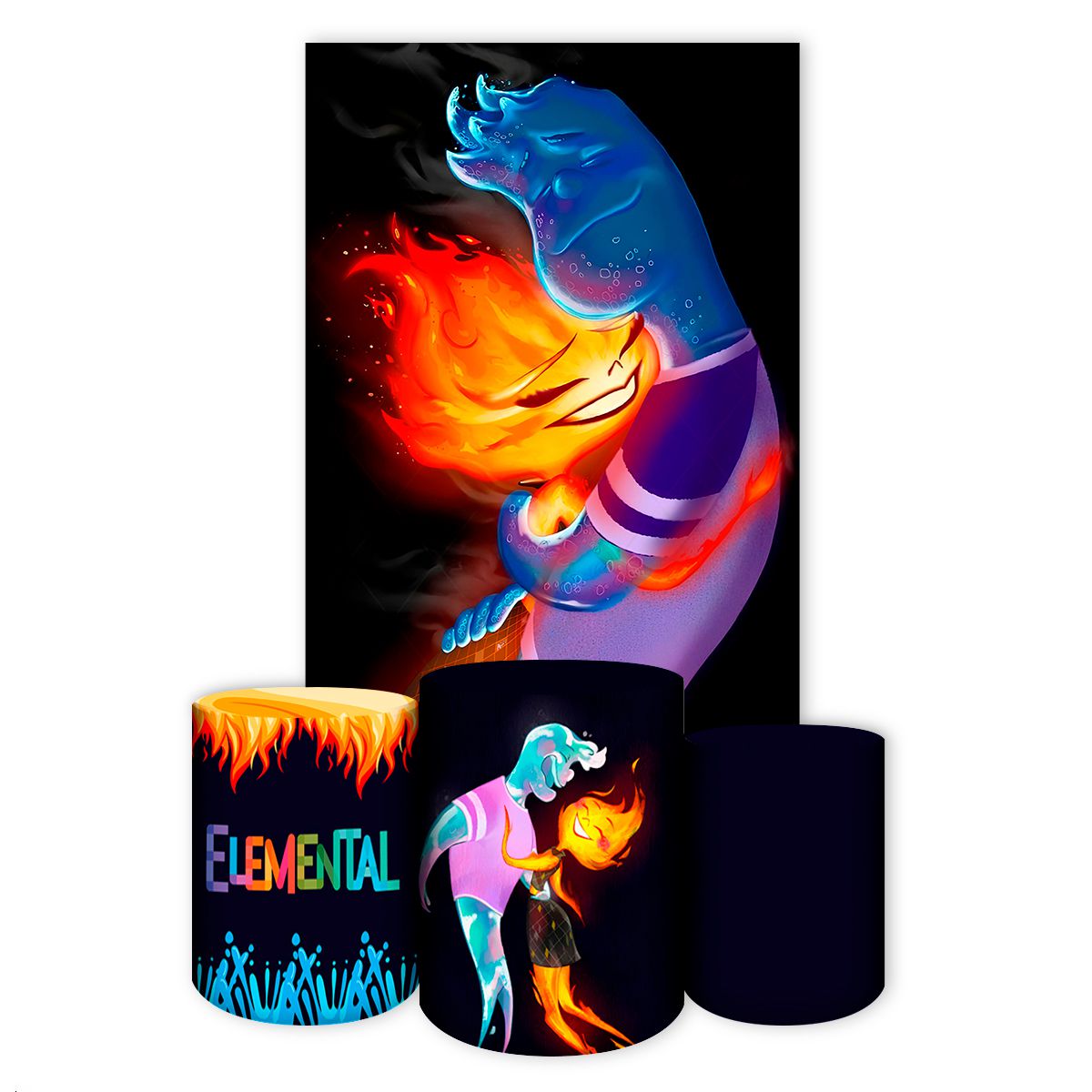 Capa Retangular + Trio Capas Cilindros Sublimados Tema Elementos ...