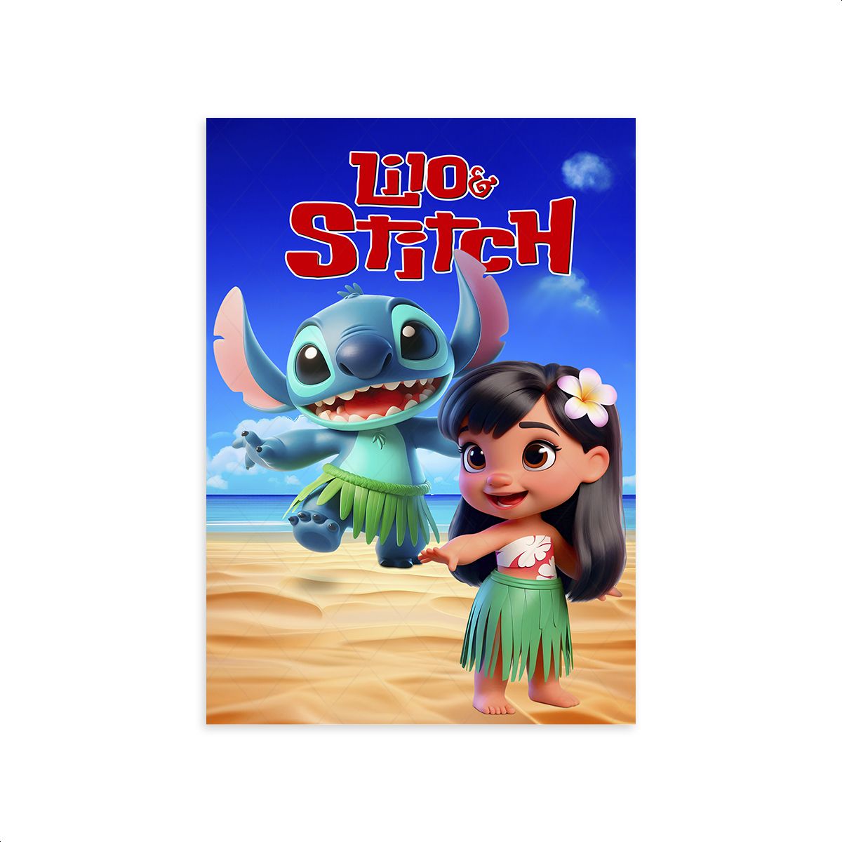 Capa Painel Retangular Sublimado Tema Lilo Stitch Painel Festivo