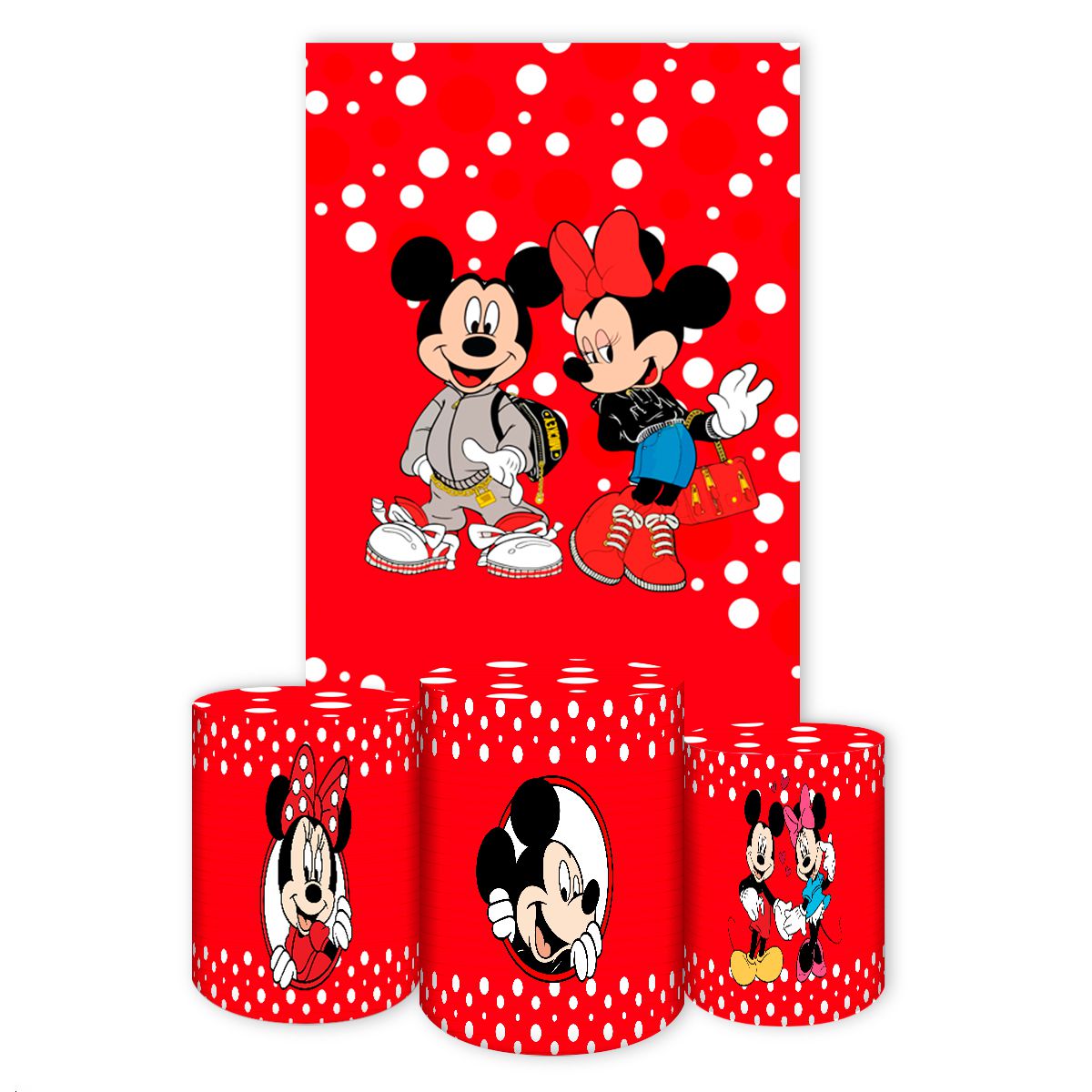 Capa Retangular + Trio Capas Cilindros Sublimados Tema Mickey 2548 ...