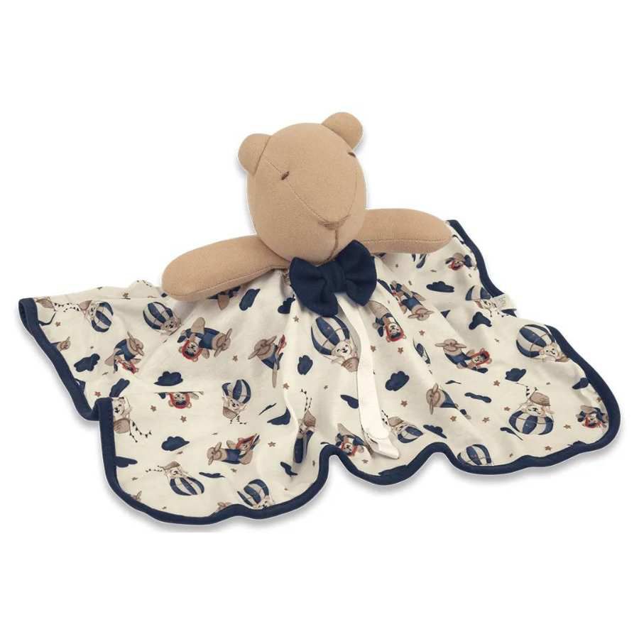 Naninha Para Bebe Bichinhos Com Porta Chupeta Pelúcia (Nuvem Azul)