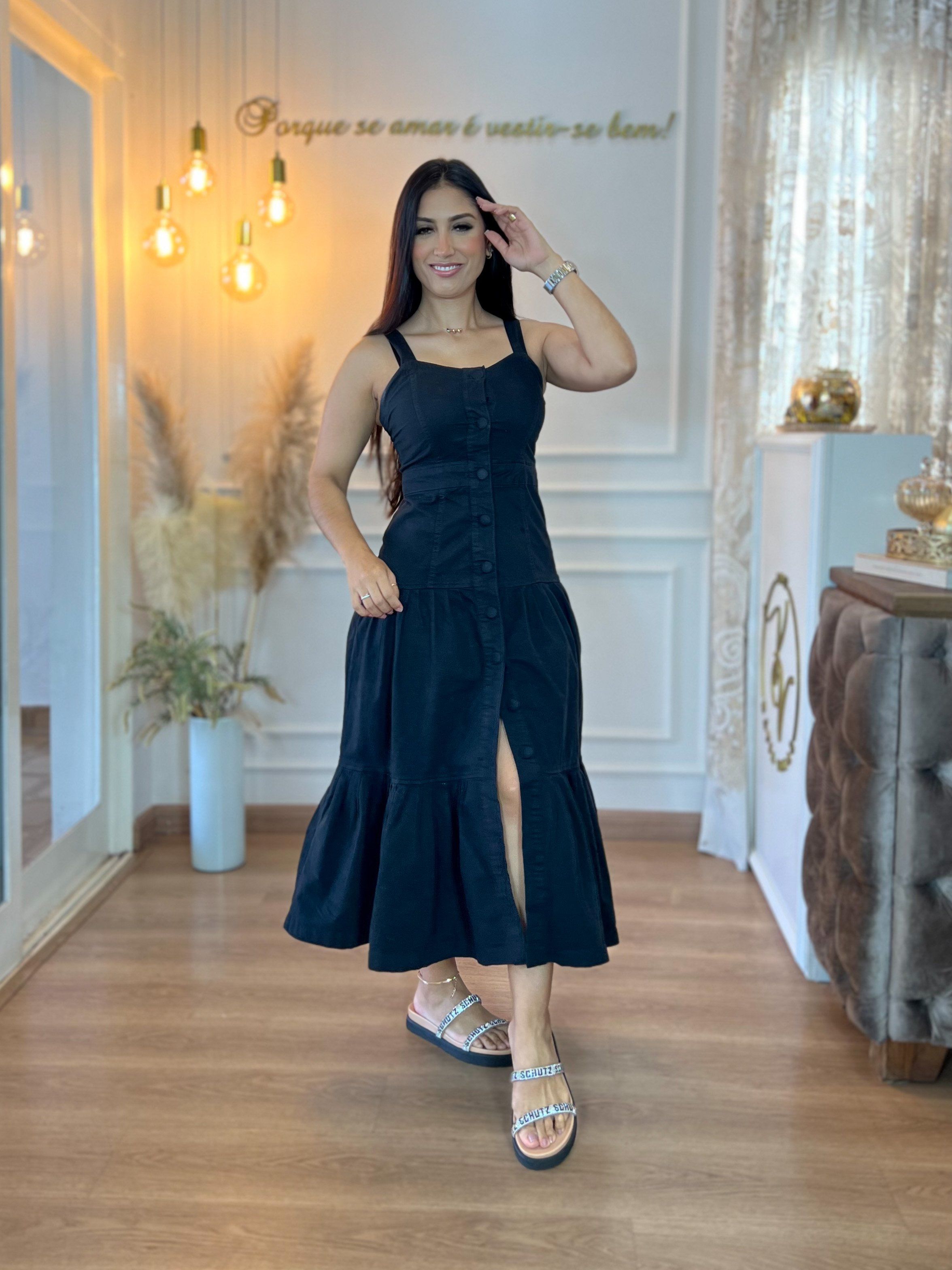 Vestido Jack Jeans Preto Por Katia Vilar Moda Cl ssica