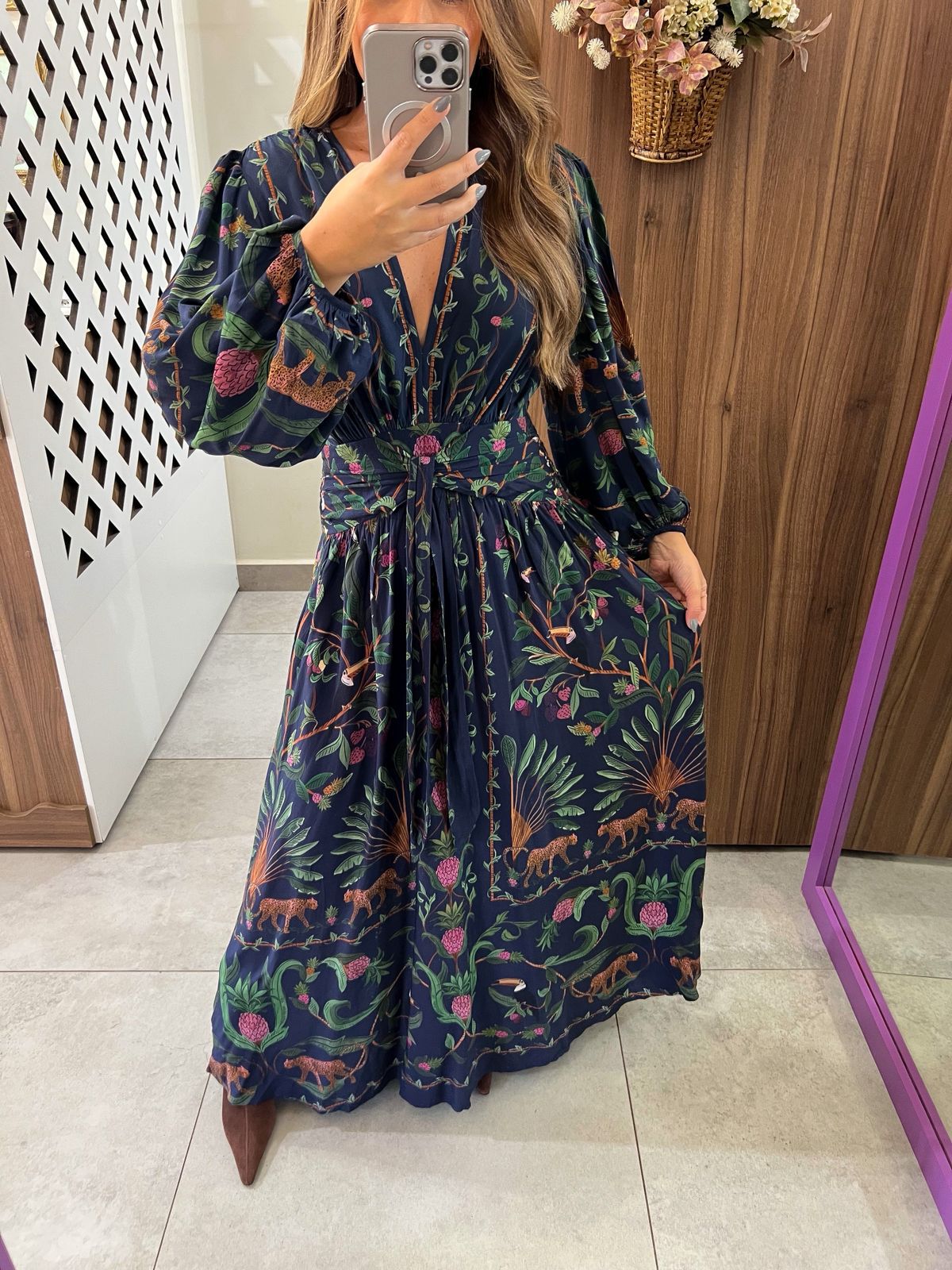 Vestido Farm Vestido Longo Estampado Tamanho Gg Vestido Frente