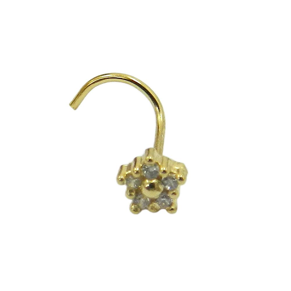 Piercing de nariz de flor em Ouro amarelo 18k - FerPier - Piercings FerPier  - Peças em Ouro 18k, Folheados a Ouro, Prata 950 e Aço cirúrgico - Comercio  Varejista de Artigos de Joalheria