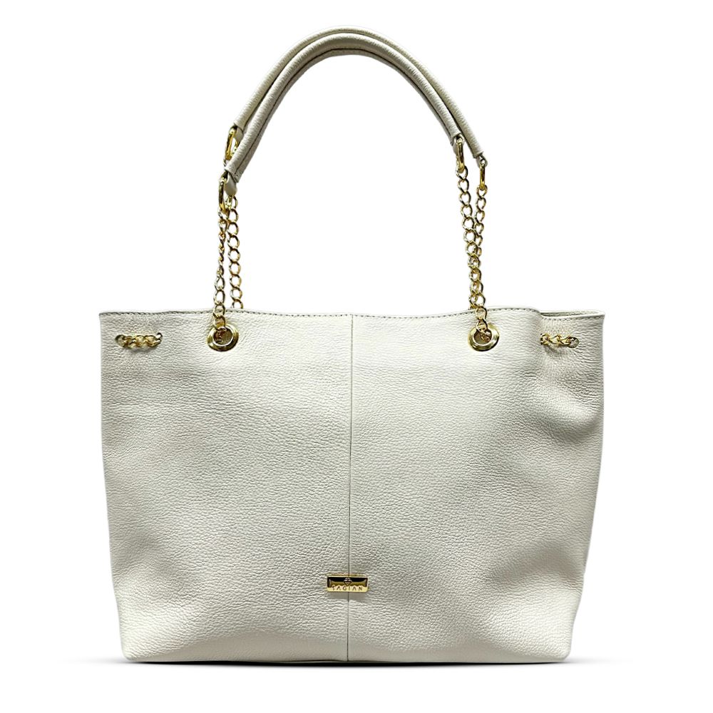 Bolsa Off White Shopping Grande Couro | SAGIAN
