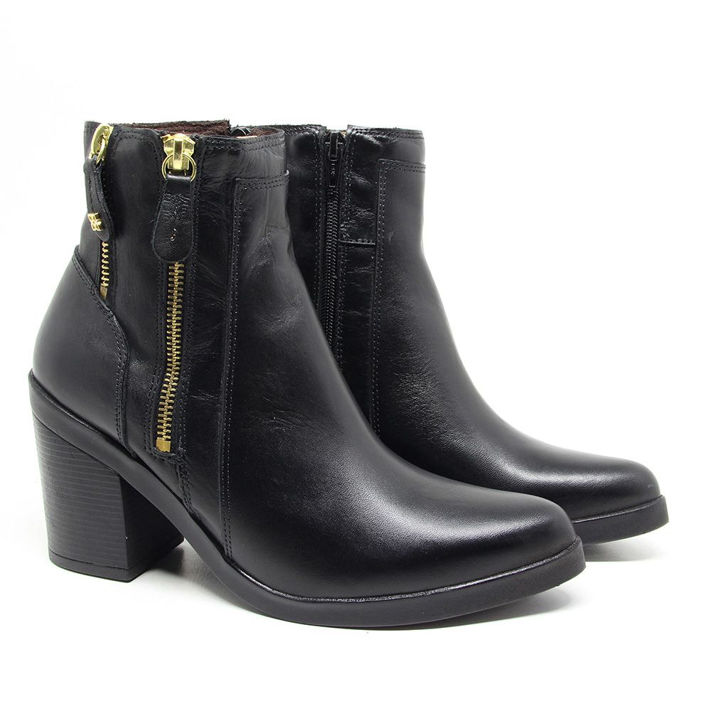 Bota Couro Burned Preto Perlatto Salom o Country