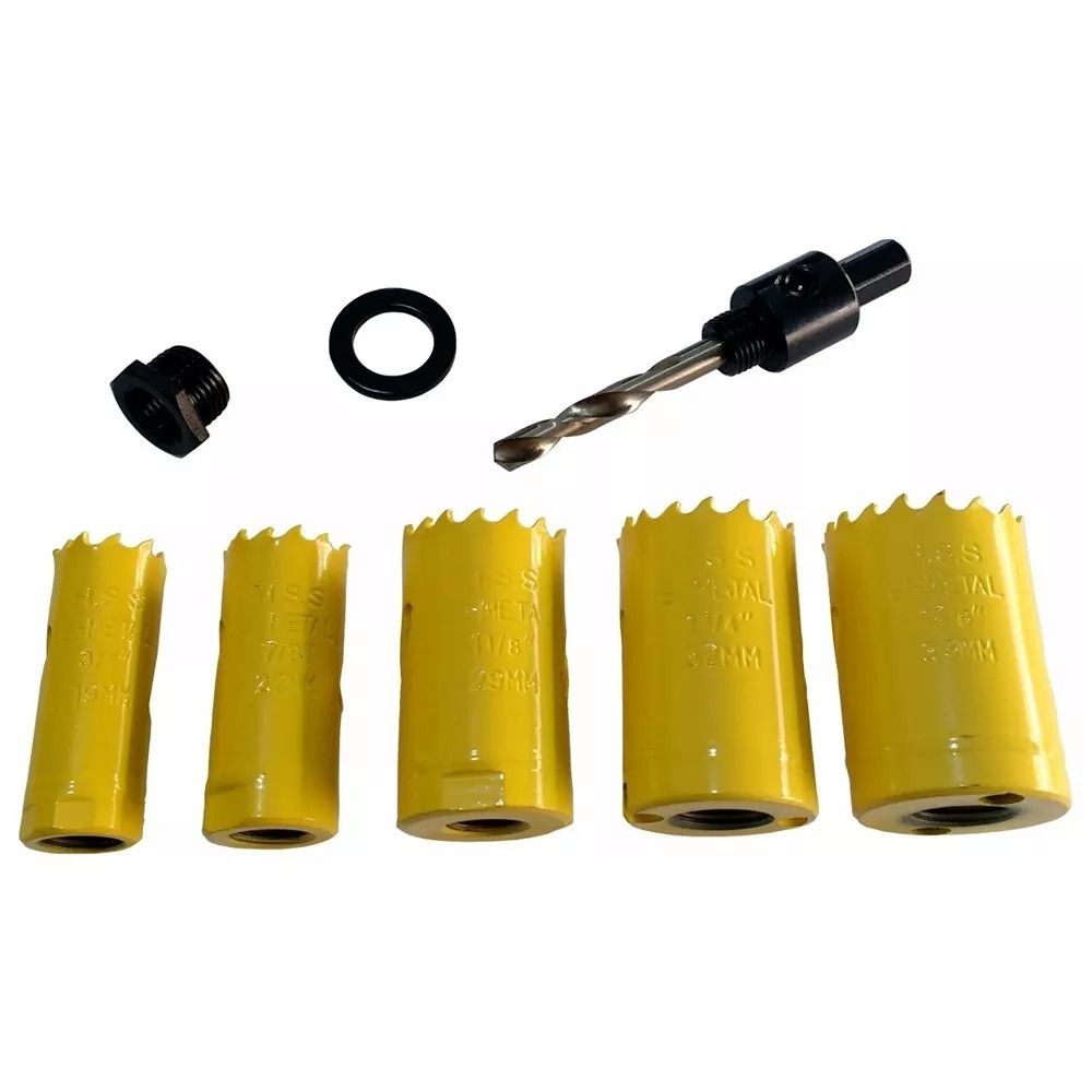 JOGO DE SERRA COPO METÁLICO c/ 7 PEÇAS 19 a 35 mm 9JP EDA | Santec