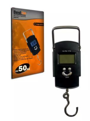 Balança Portátil Digital 50kg com Gancho 51901 Best | Santec