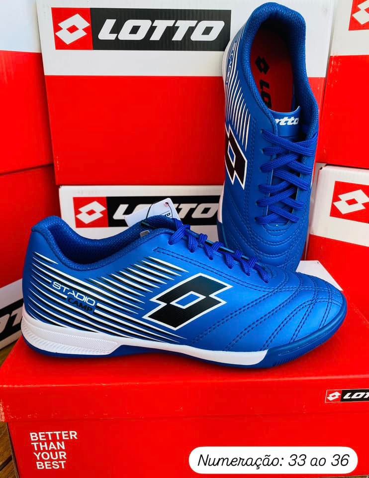 CHUTEIRA FUTSAL LOTTO AZUL/BRANCO | Talline Sapatilhas Atacado