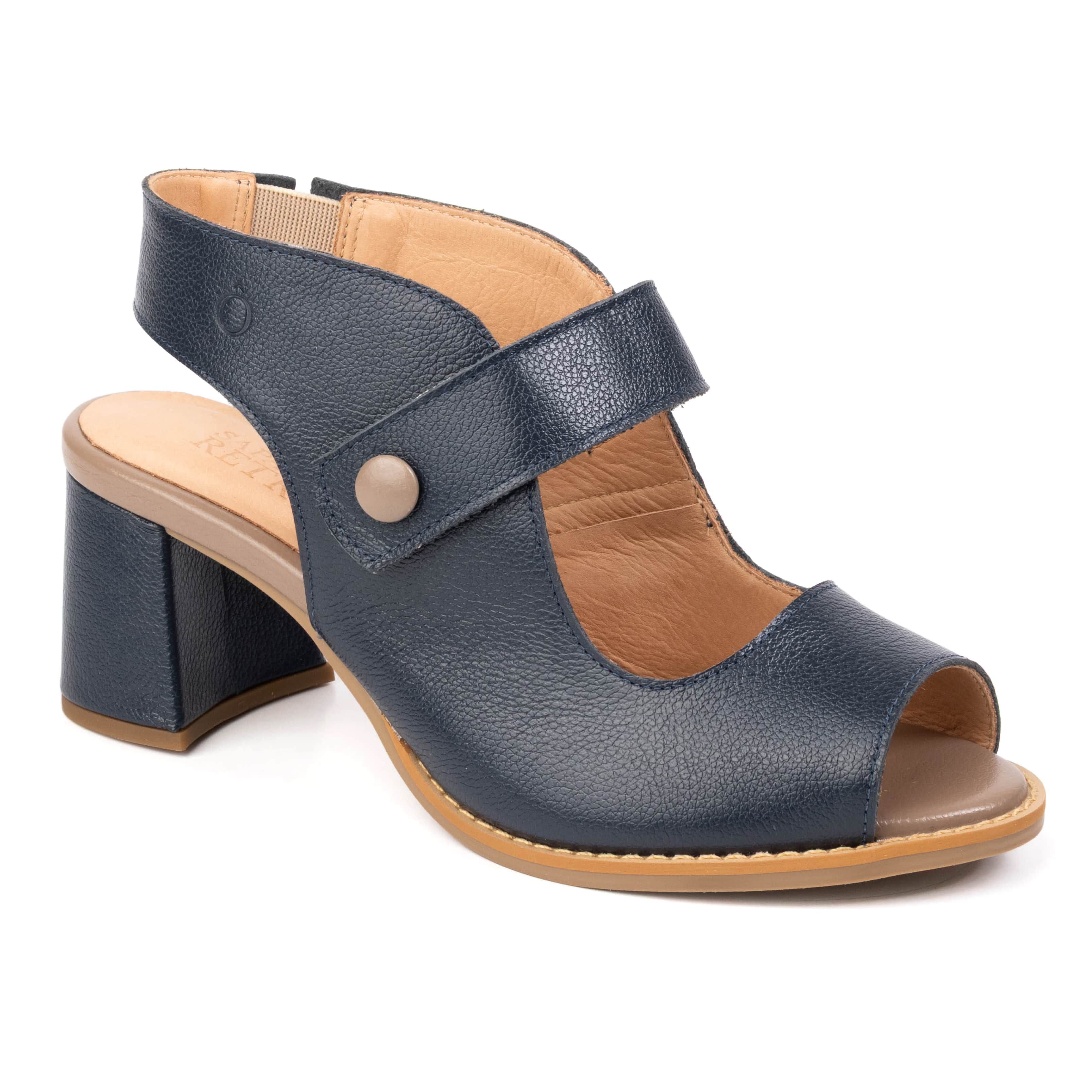 めい　0430 Compre Peep Toe RetrÔ Azul Marinho e Fendi| Sapato RetrÔ | Sapato