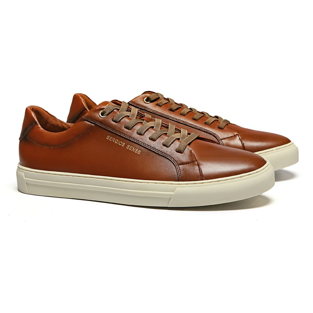 Sapatenis de hotsell couro marrom masculino