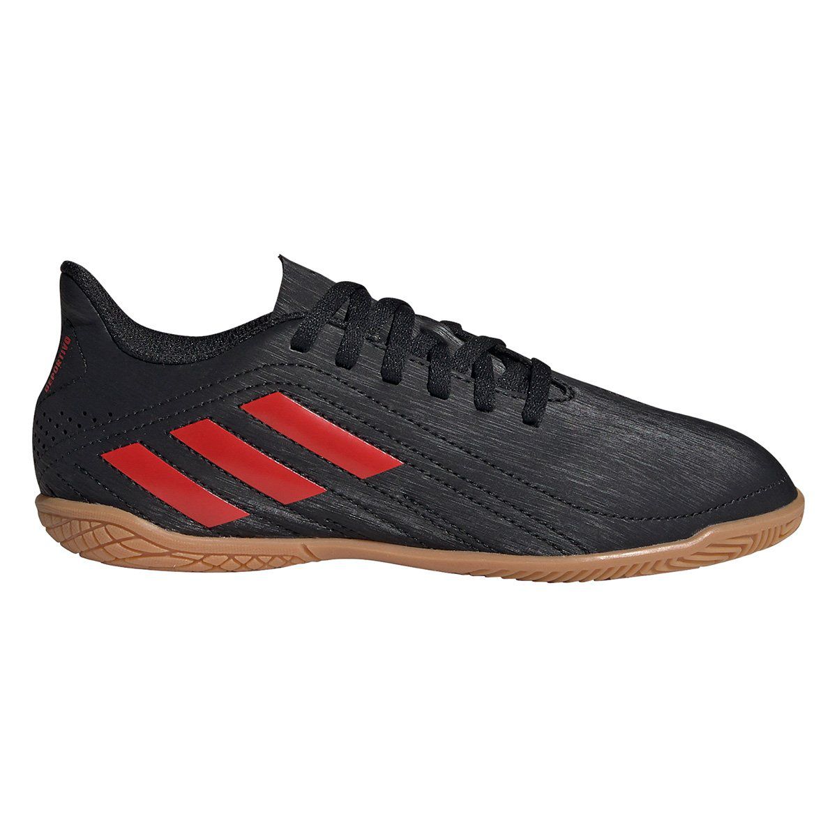 Chuteira Adidas Deportivo Indoor Preto Vermelho SOU ESPORTES