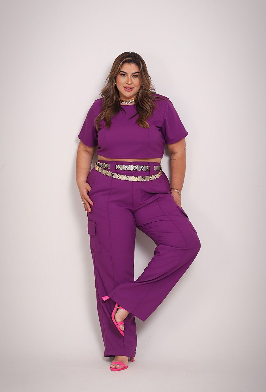 Conjunto Mirella Purple TAMTAUM PLUS SIZE FASHION