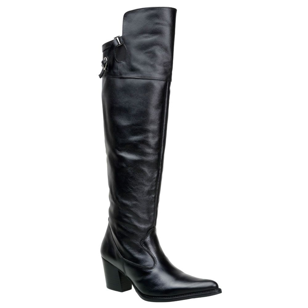 Bota over couro salto sales